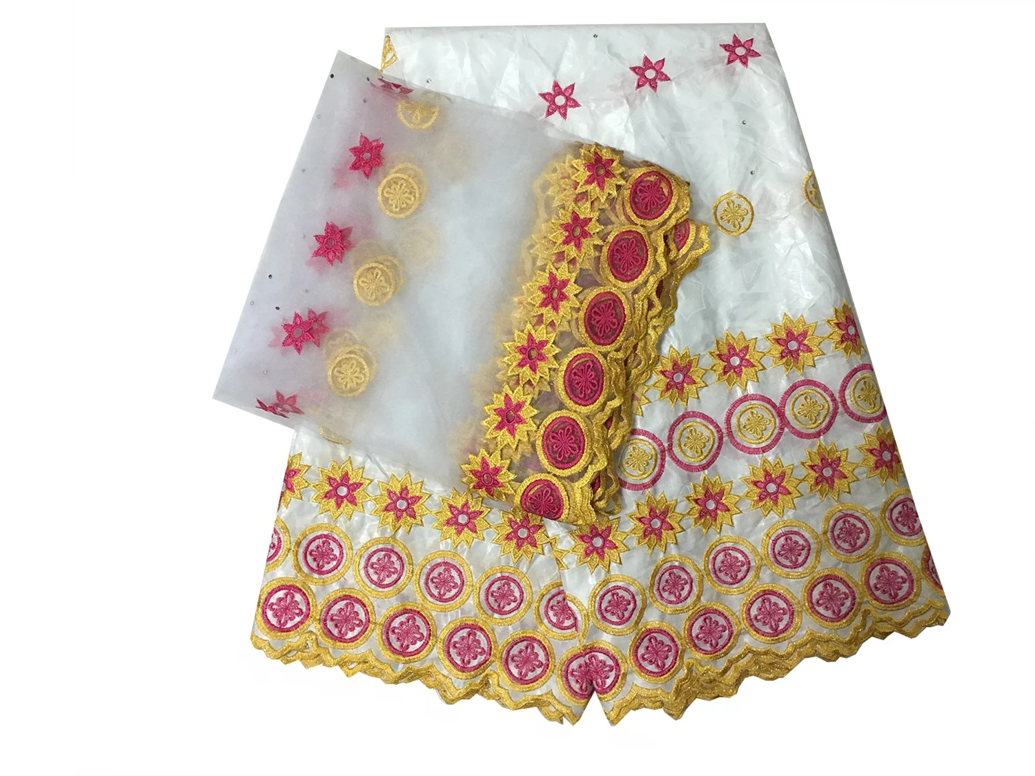 H & D Custom African clothing auxiliary material bazin lace printed fabric