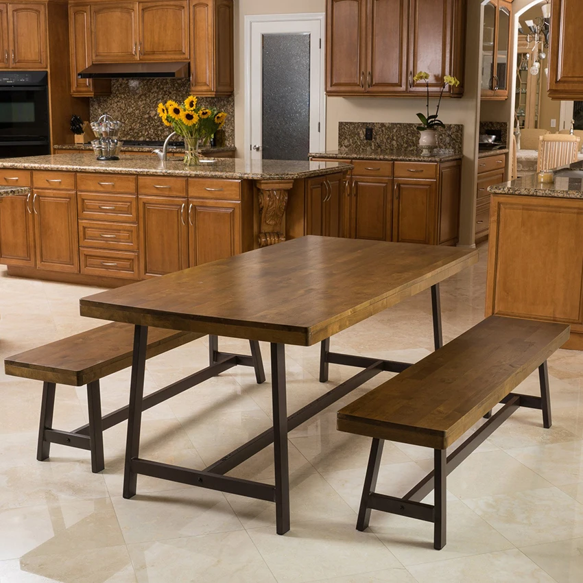 Home Restaurant Modern Dining Room Sets Wood Dinning Table and 4 Chairs