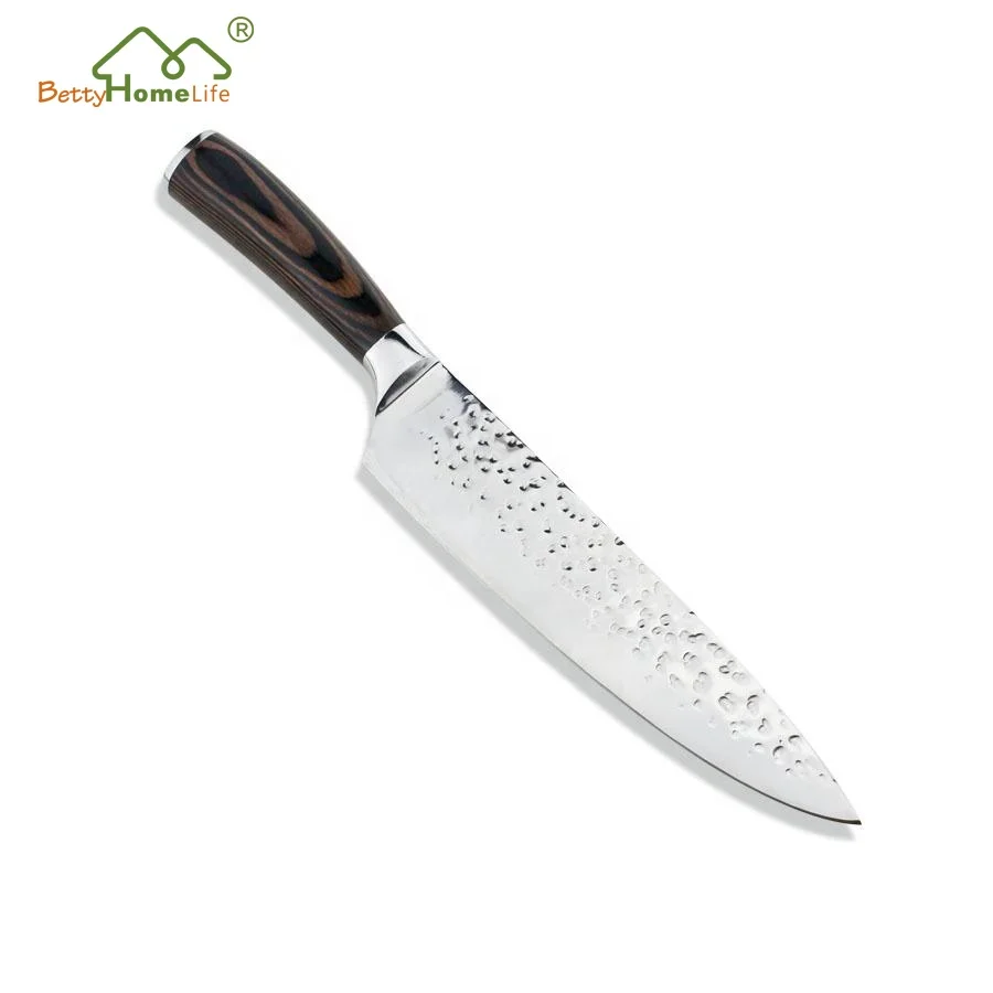Professional 8 inch High Carbon Stainless Steel Paaka Wood Handle Kitchen Chef Knife