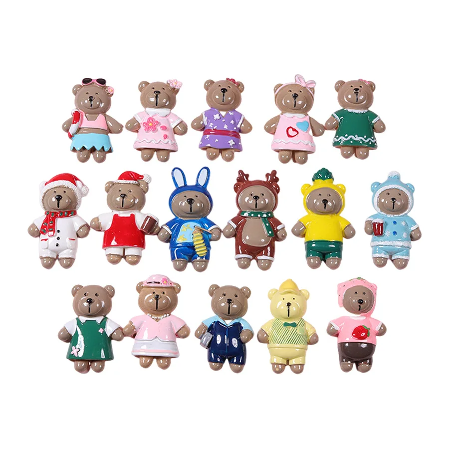 Симпатичный корейский дизайн рождественского медведя из смолы кабошон магнит на холодильник чехол для телефона diy аксессуар