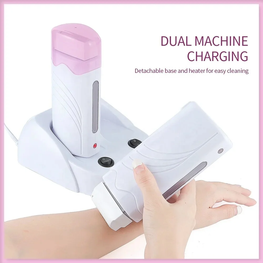 Wholesale Hot Style Portable Double Depilatory Roll on Wax Warmer Heater for Women Men Hair Leg Armpit Bikini Hair Removal