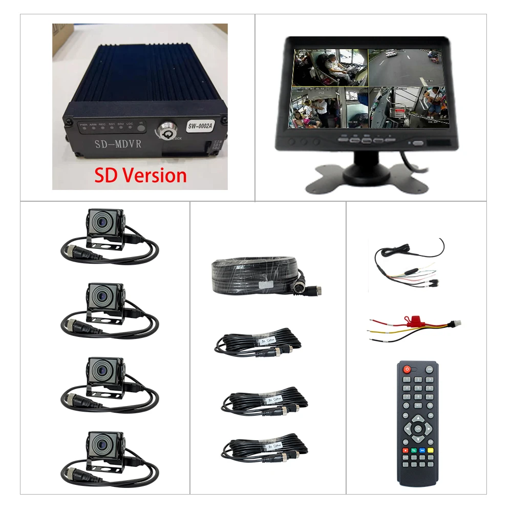  24 В автомобиль 4 канала surround HDD MDVR черный ящик dvr грузовик камеры 1080p AHD система
