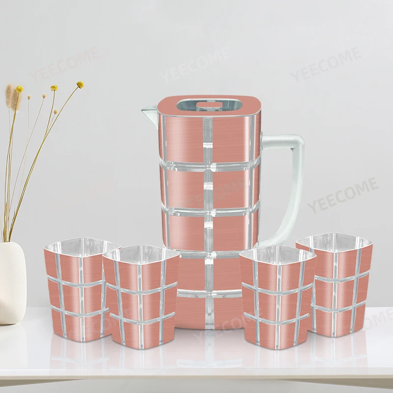 Factory Wholesale Yeecome Brand Square Water Jug Set  2.6 Liter acrylic pitcher  0.68 Gallon Water Jug