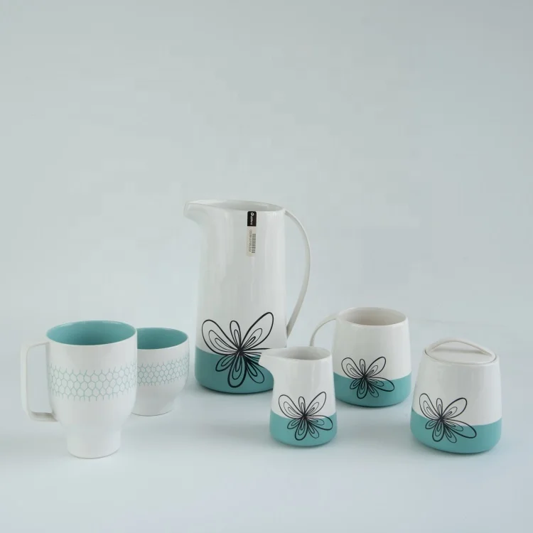 modern style tea jur with cup german porcelain tea set