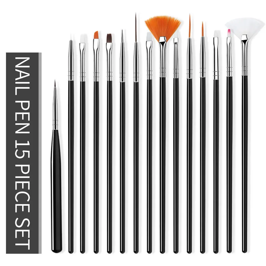 Nail Art Brush Set Manicure Dust Tools Gradient Gel Nail Polish Builder Drawing Carving Brushes French Nail Design Painting Pen