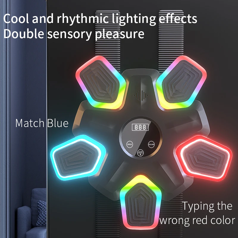 Most People Punching Electric Smart Machine Boxing Intelligent Music Target Pad Colorful Light Up Wall New Style Music Boxing