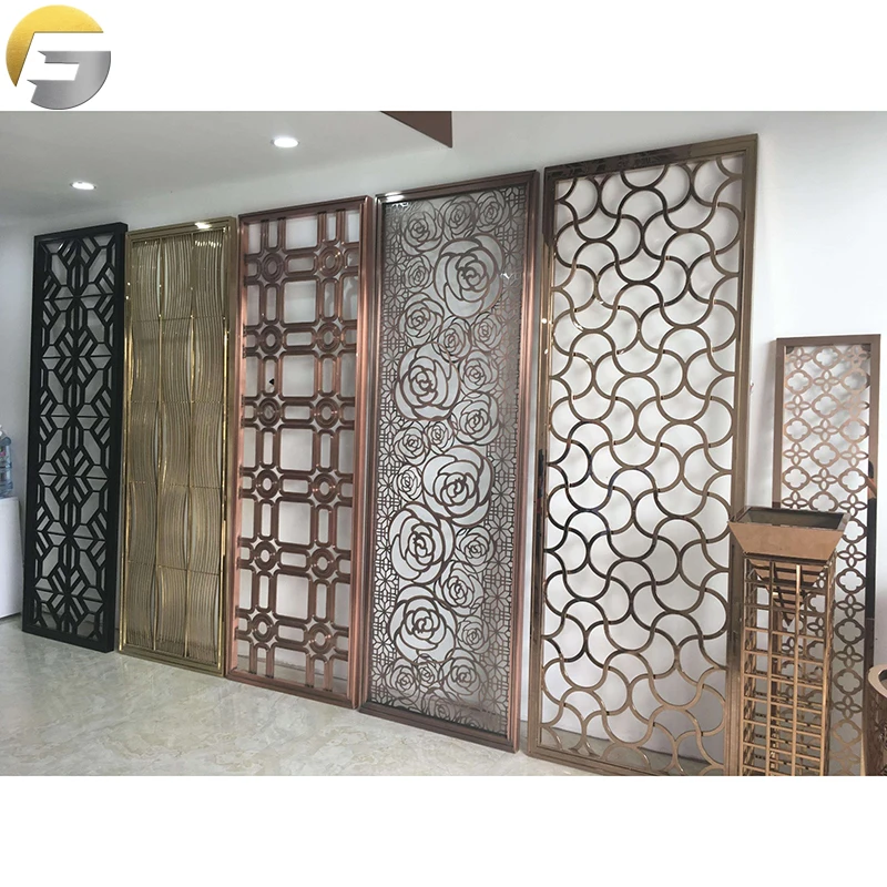 V0759 Free Sample Laser Cutting Hanging Metal SS Room Divider For Conference Room