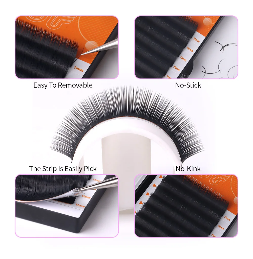 private label flat eyelash extention matt cashmere matte black flat lash ellipse flat eyelash extension