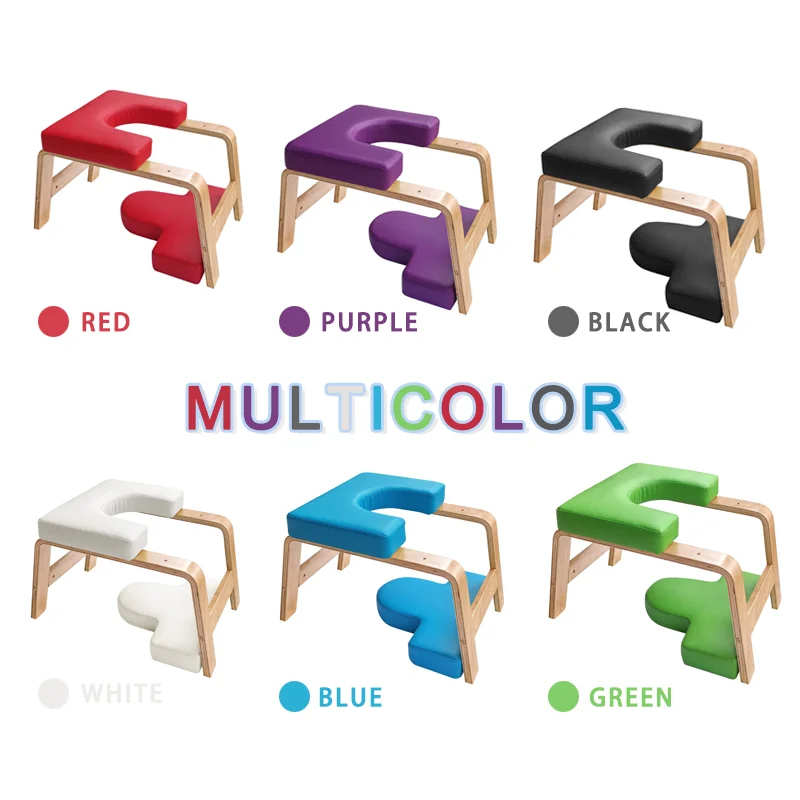 Wooden Yoga Stool Yoga Exercise Chair Body-bulding Workout Bench Inversion