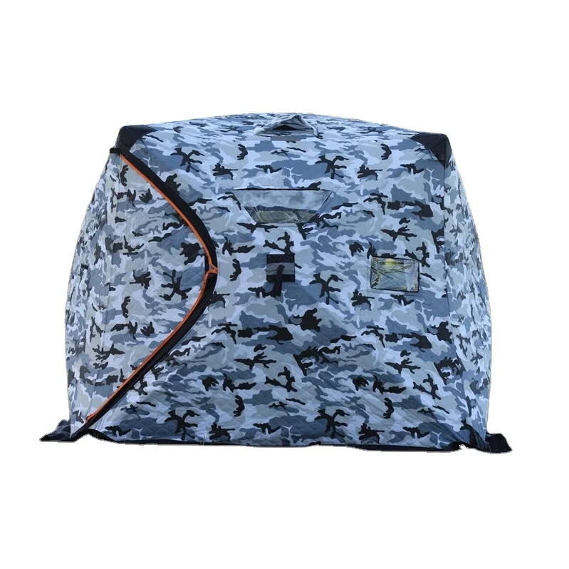 Portable Pop up Fishing Shelter Cube Winter Ice Fishing Tent Easy to Set up Camping Outdoor Four-season Tent 9.5MM Fiberglass