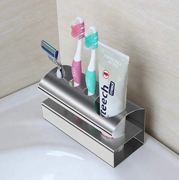 Accessories Organizer Cartoon Slots Toothpaste Stand Stainless Steel Bathroom Kids Toothbrush Holder