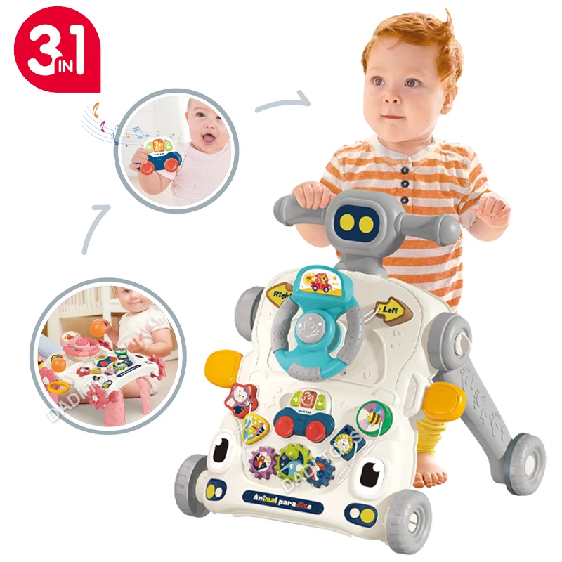 Multifunctional Push Car Toddler Activity Baby Walkers 3 IN 1 Baby Walker With Rocker Swing
