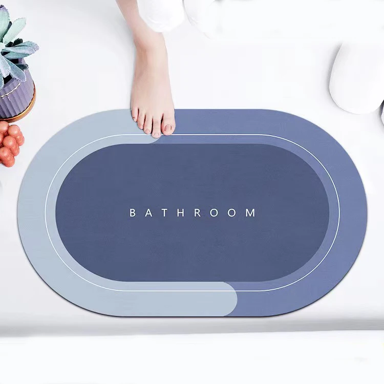 Oval Square Bath bathroom rug   anti non slip water absorbent floor shower mats Rubber Door Mat  Carpet  Crystal Velvet Mats