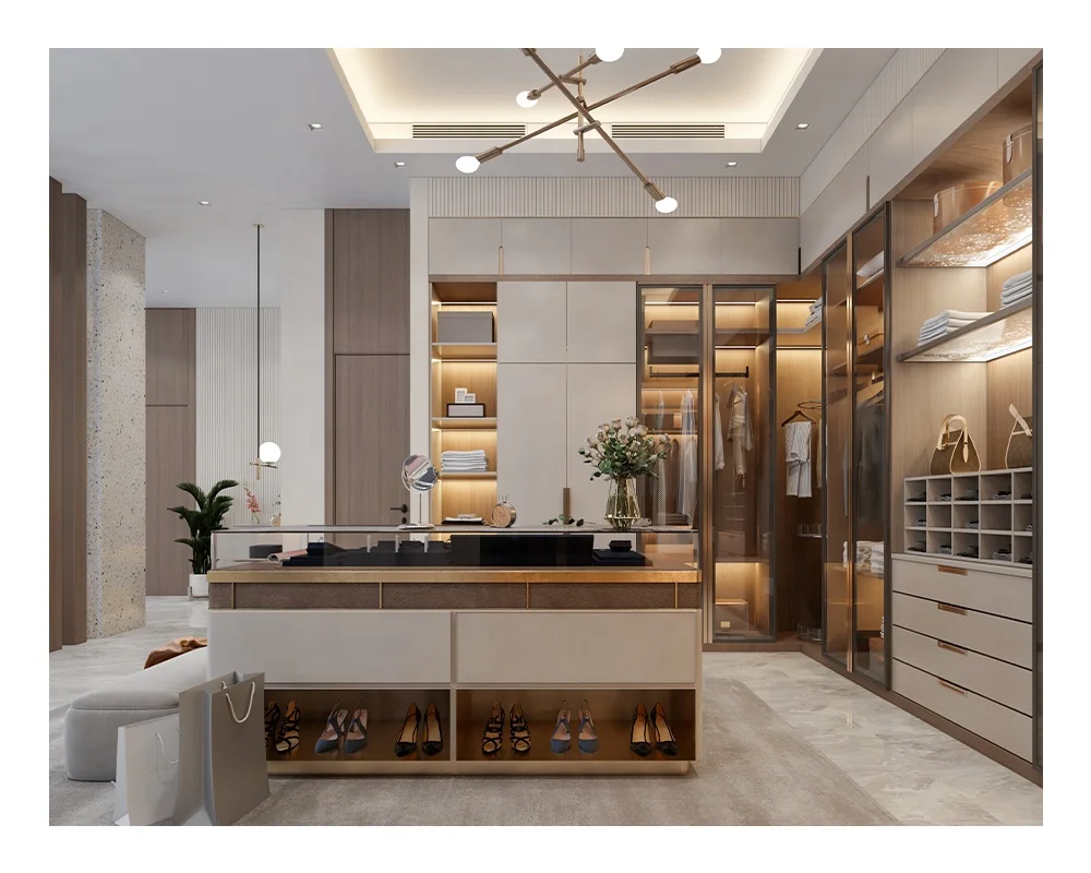 Custom modern design bedroom furniture storage clothes dressing room cabinet plywood material wall sliding door wood wardrobe