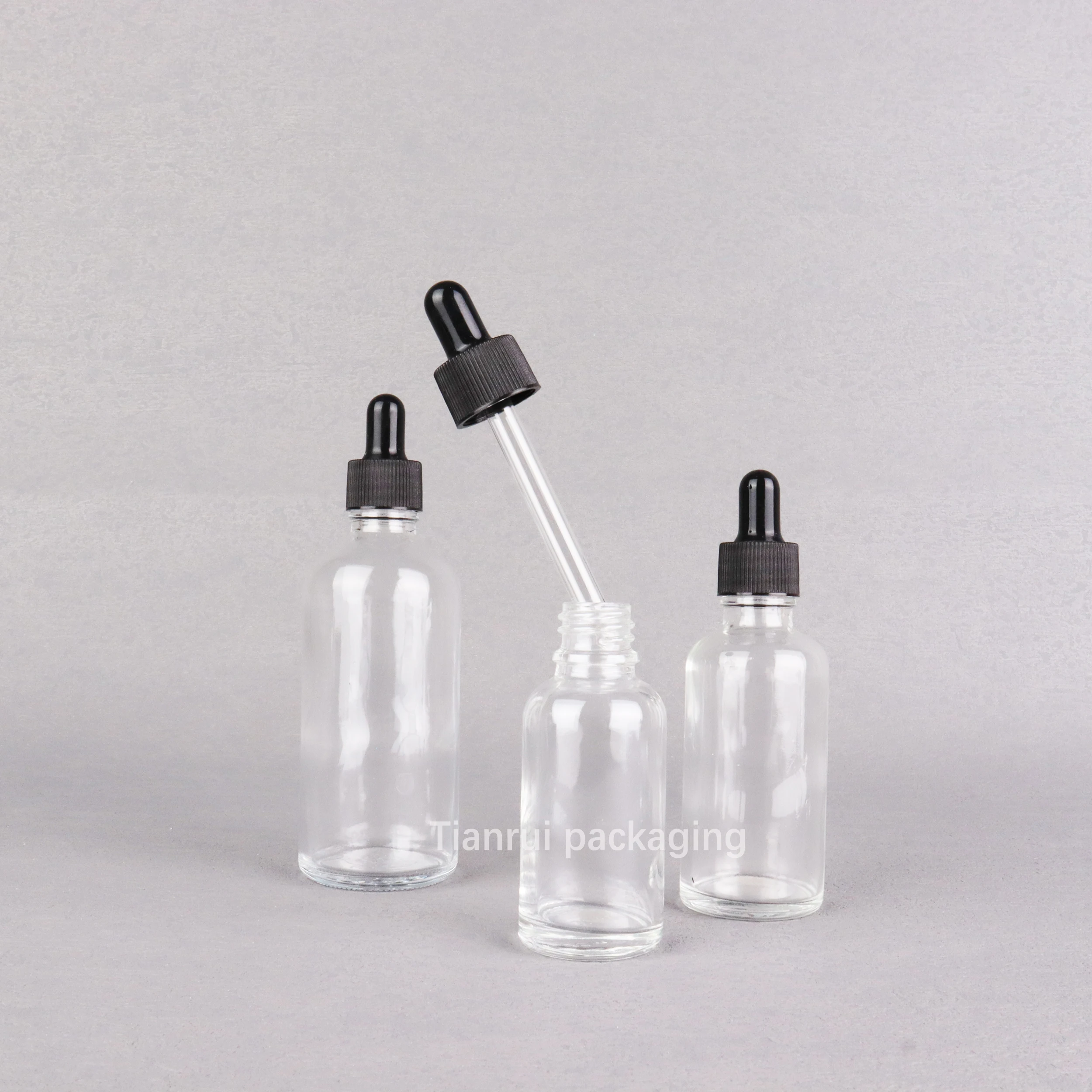 Empty Clear Glass Bottle with Dropper 5ml 10ml 15ml 20ml 30ml 50ml 100ml Serum Essential Oil Bottles