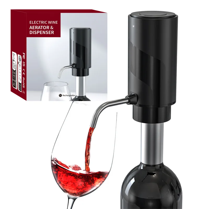 Electric Wine Aerator Dispenser, Automatic One Button Smart Drink Decanter with USB Rechargeable, Wine Air Aerator Pourer Spout