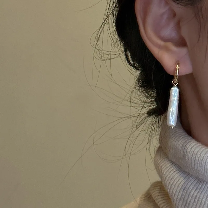 Wholesale 18K Gold Plated S925 Sterling Silver Baroque Fashion Jewelry Earrings