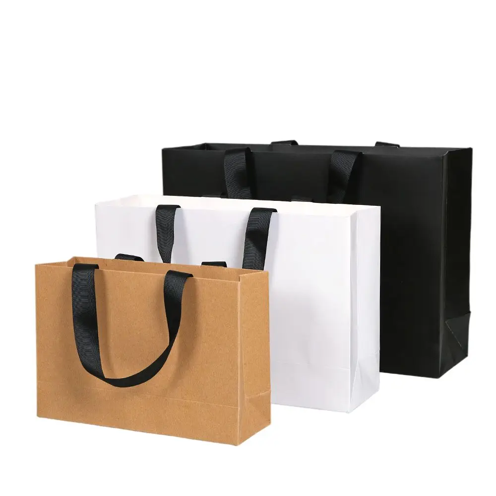 Kraft Custom Logo Wholesale Paper Promotional Cake Packaging Printed Gift Shopping Bags With Handles