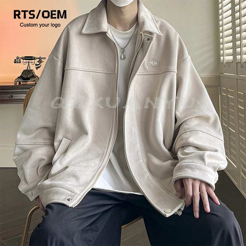 Stylish New Washed Design Casual Coat Pocket Jackets Mens Suede Jacket High Quality Turn Down Collar Blazer Men