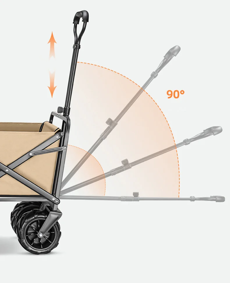 Outdoor Collapsible Off-Road Camping Cart Shopping Trolley Home Pulling Tools Cart 8 Inch Ground Camping Cart