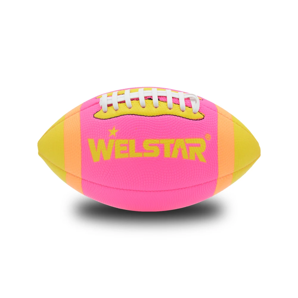 Good Quality Bright Neon Color Small Play Football Super Soft Touch PVC American Football Ball Size 3