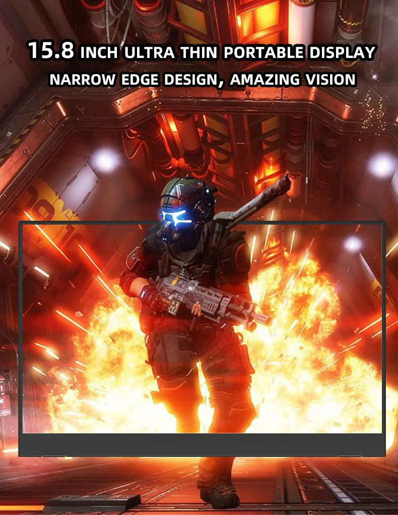 FHD 1080P 15.8 inches 4K monitor portable monitor for laptop