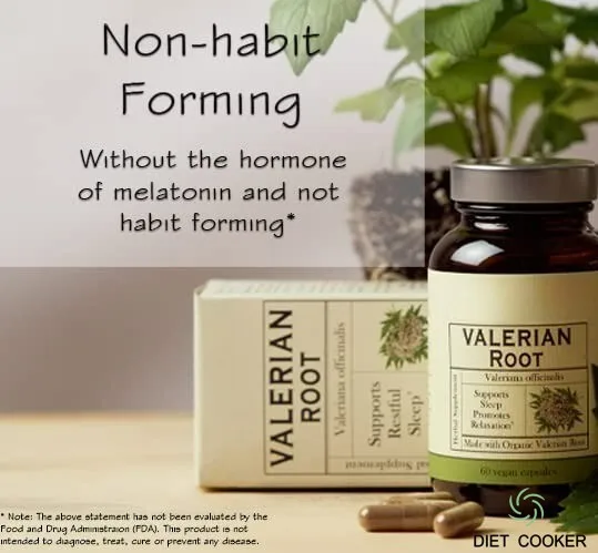 Herbs Valerian Root Capsules Natural Sleep Aid Anxiety Relief and Stress Support Vegan Capsules, Non-GMO