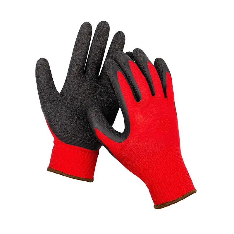 Breathable Latex Coated Crinkle Palm Garden Gloves Industrial Safety Gloves