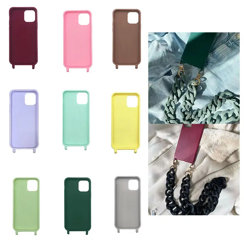 Strong Long Phone Cover Chain 120cm Holder Portable Chain For Mobile Phone Purse Women Fashion Acrylic Chain Phone Strap Custom