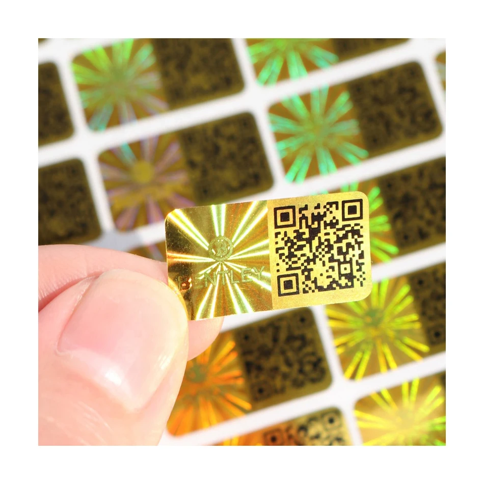 Пользовательская 3d этикетка с видимым qr кодом случайный серийный номер голограмма лазерная антифальшивая наклейка для защиты бренда