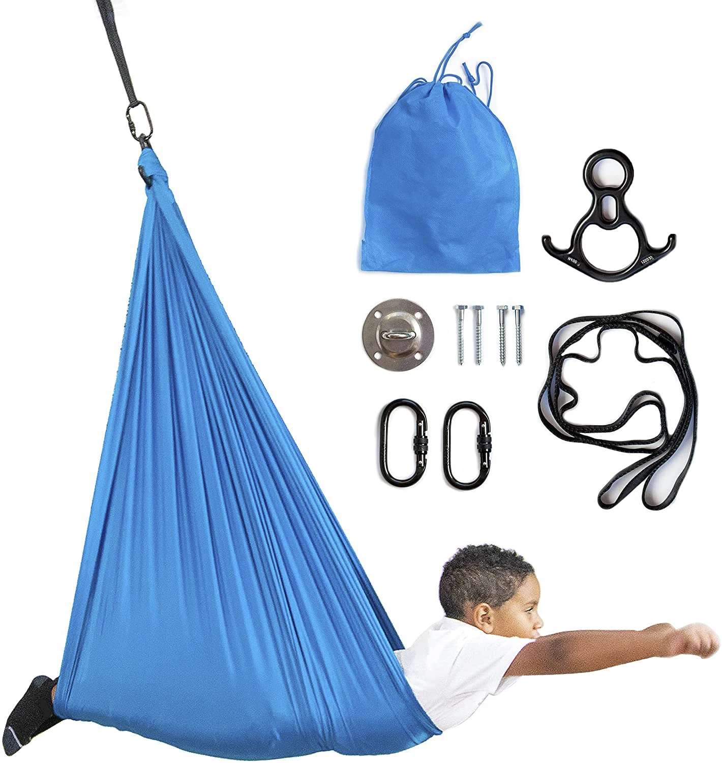 
Hot Sell Patio Swings Sensory Equipment 210T Nylon Outdoor Furniture Sensory Swing for Autism 200 Lbs Opp Bag 