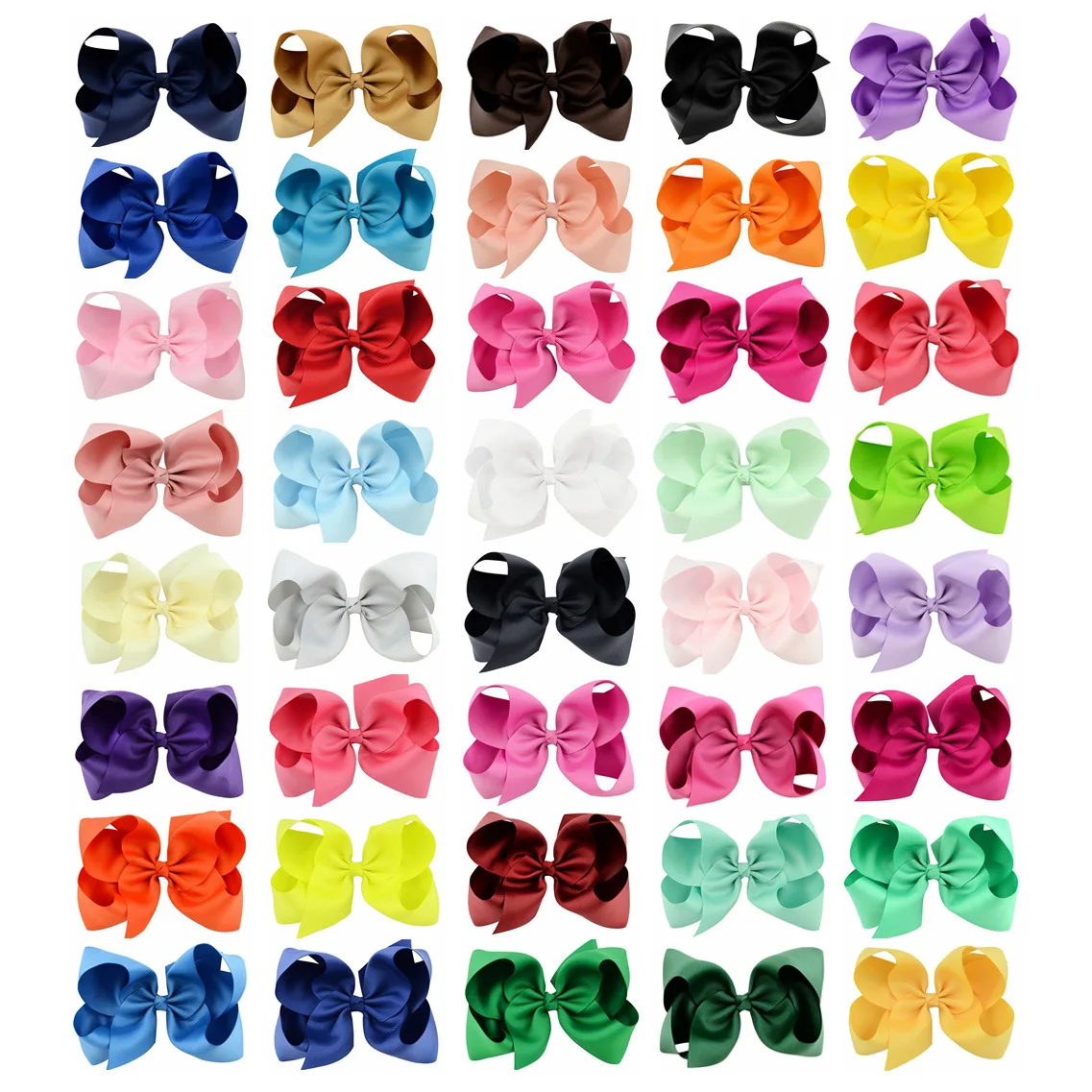 Factory Custom Made Grosgrain Ribbon Hair Clips Print Ribbon Hair Bows for Girls