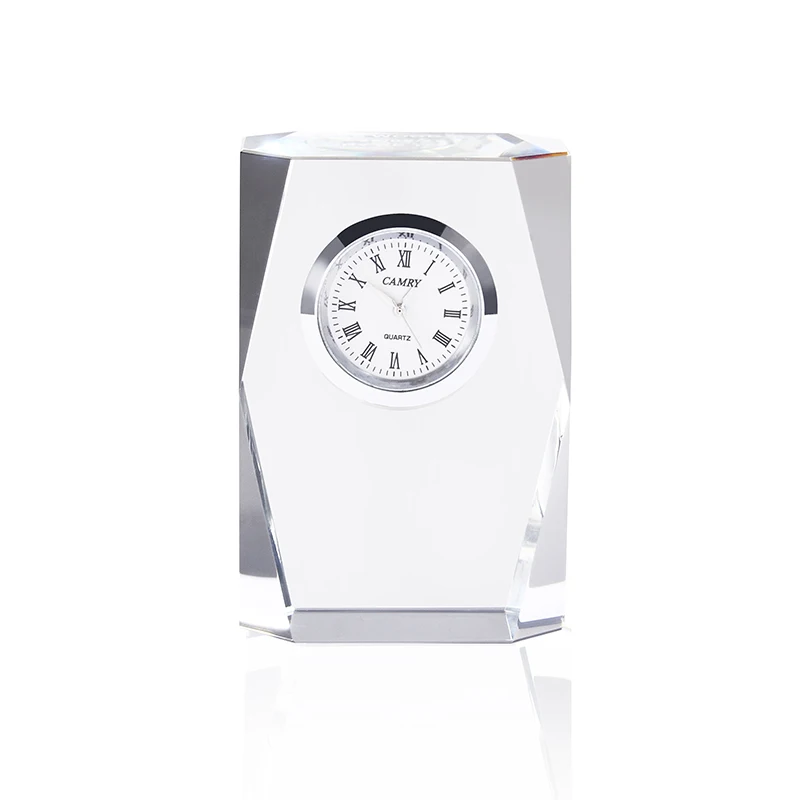 crystal manufacturer Dome Shape Clear Table Clock Gifts K9 Crystal Clock