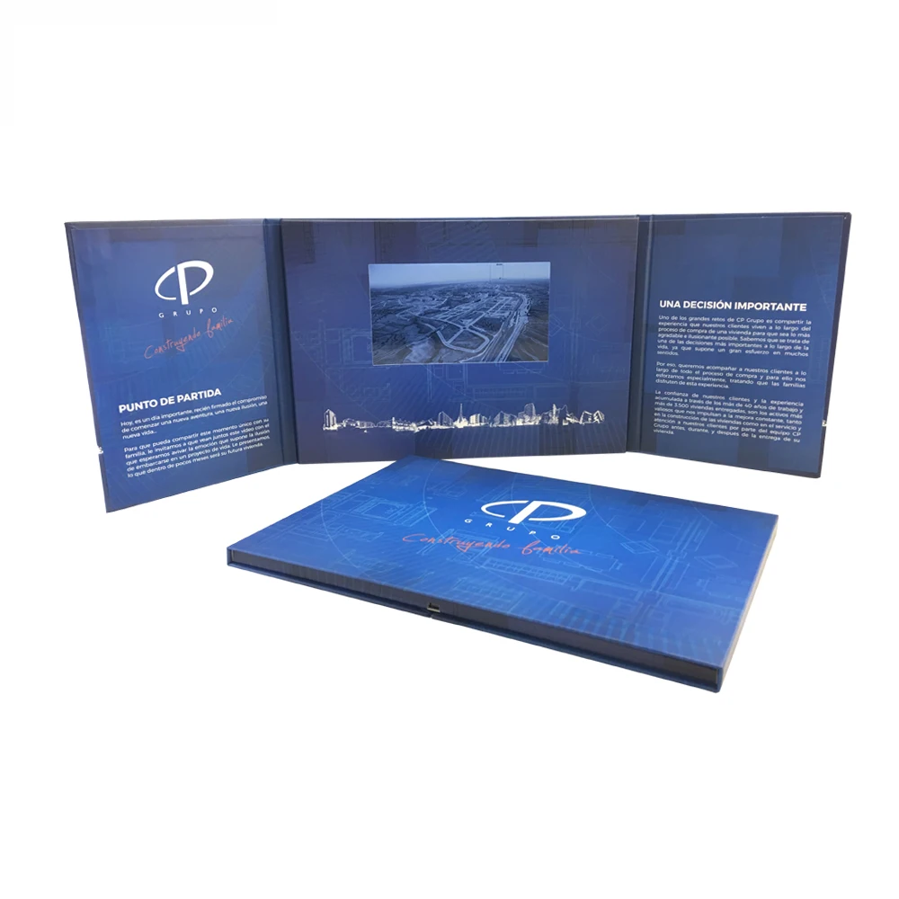 Business Gift 7 Inch Greeting Card Screen Book with USB Cable Video Brochure Player Module Low-Priced Bulk Advertising Module