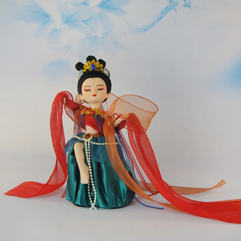 Good quality Antiquity ornament Handmade Cultrural Doll Dunhuang Flying Fairy Chinese  Beijing Silk Dolls