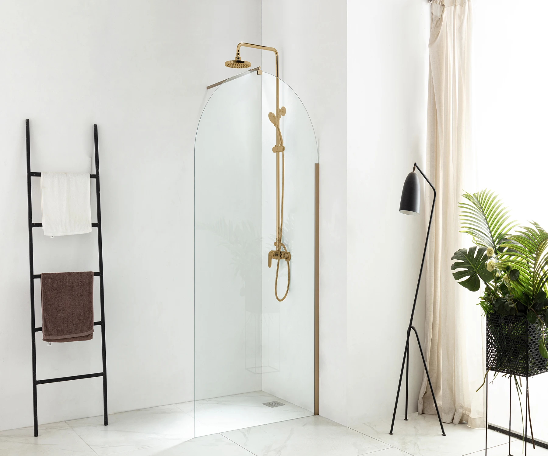Bathroom Sliding Glass Shower Doors Aluminium Alloy Frameless Shower Enclosure