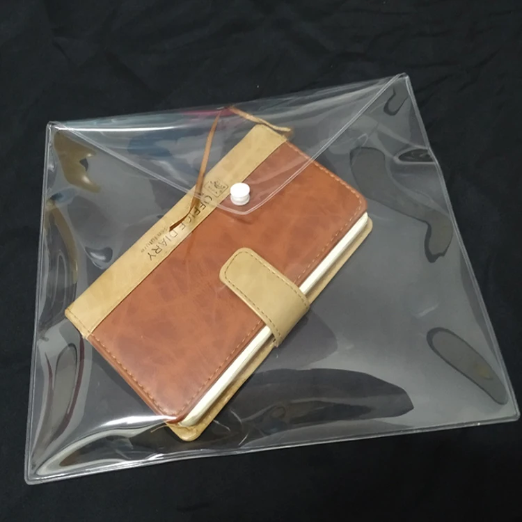 Clear Document Folders Transparent Filing Envelopes File Holder With Snap Button Closure