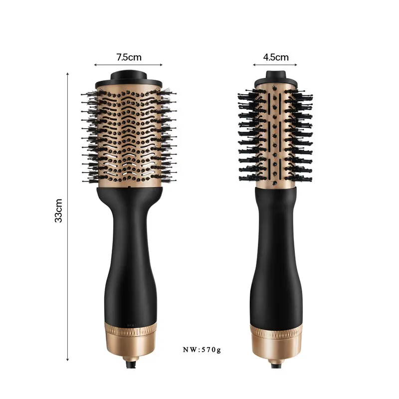 Multifunctional Salon Gold Hair Blow Dryer One Step Volumizer Styler Rotating Hot Air Brush