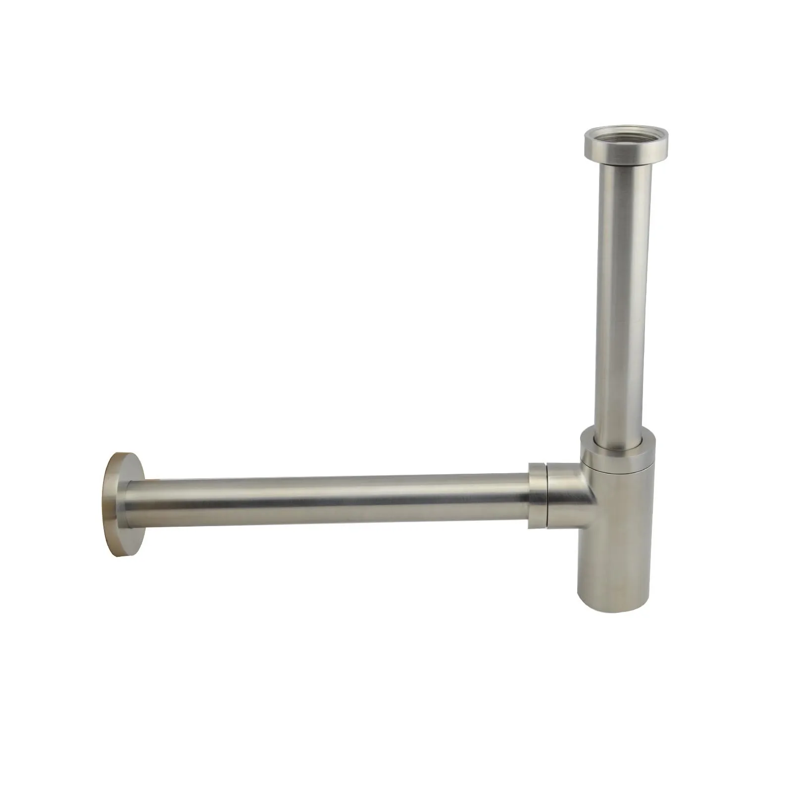 High Quality Heavy Round 304 Stainless Steel Brushed Wash Basin Waste Bottle Trap Siphon
