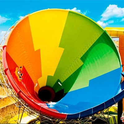 Super fiberglass trumpet slide speaker water slide for outdoor theme park