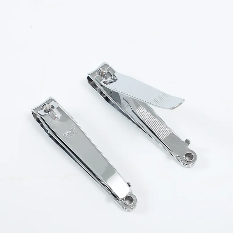 Portable carbon steel nail scissors large flat mouth with file household nail clippers
