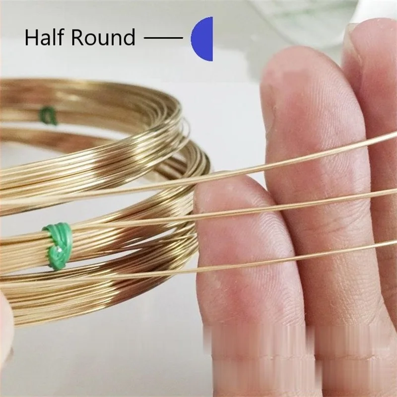 14K Gold Filled No Tarnish GF Half Round Craft Wire DIY for Jewelry Making Accessories Findings