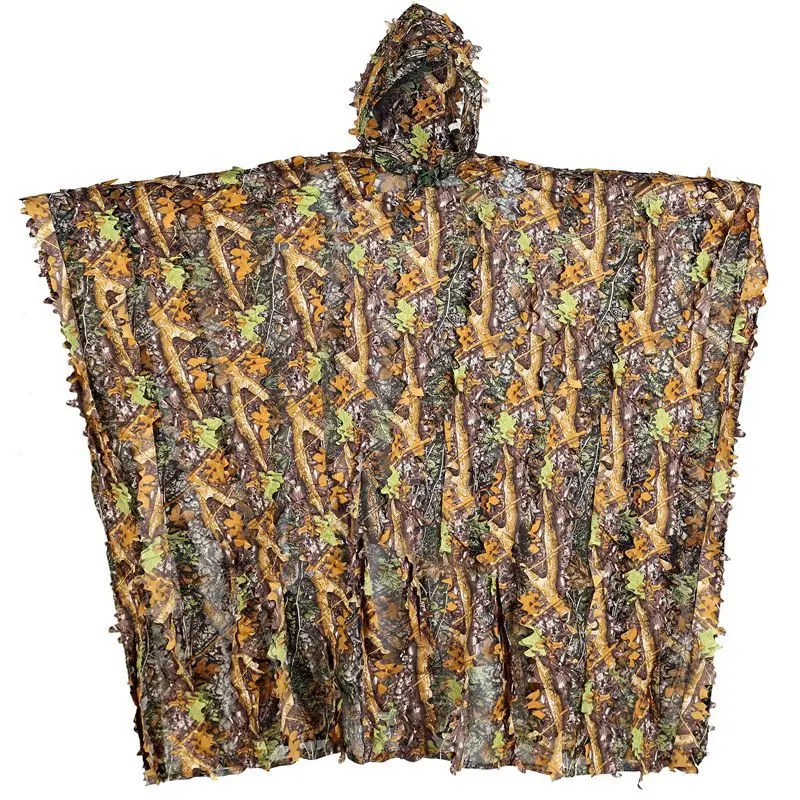 Custom 100% Polyester Camouflage Raincoat Poncho Light-Weight & Durable with PVC Coating Personal Defense Equipment