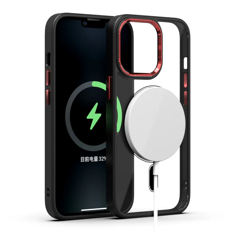 Luxury 3 in 1 Magnetic Shockproof Phone Case Metal Lens Camera Protection Hard Clear Back Cover For iPhone 13 14 Pro Max 12