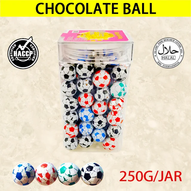 
Supply Colorful Packaging choco ball Shape Sweet Milk Chocolate Candy Halal Candies Low Price Wholesale 