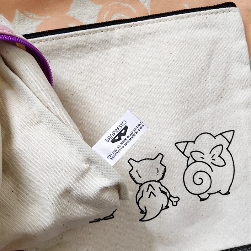 Wholesale Color Cotton Canvas Zipper Pouch With Logo Print Pencil Case