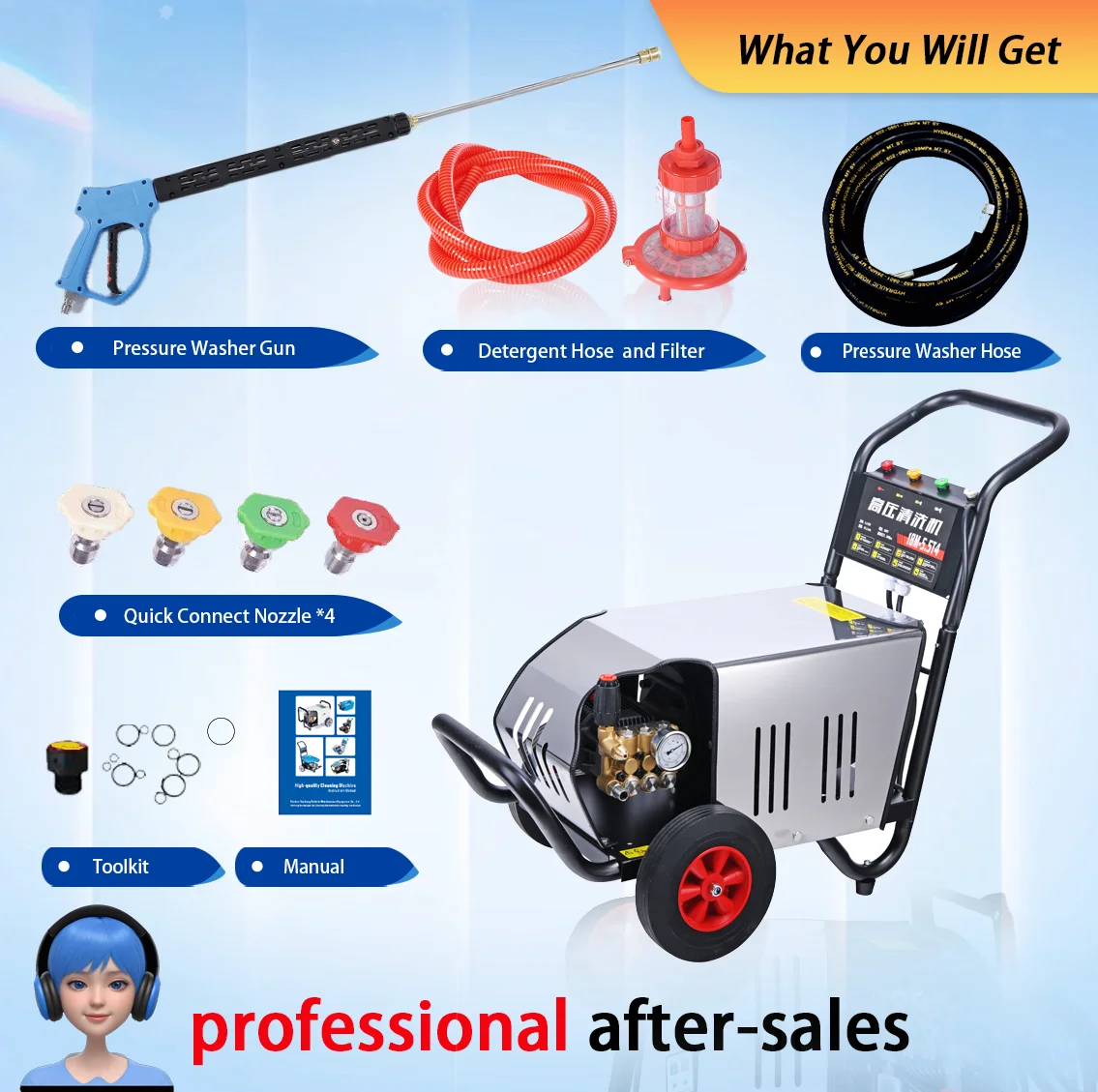 5.5KW High Pressure Washer Professional Cleaning Machine High Pressure Cleaner Car Washer