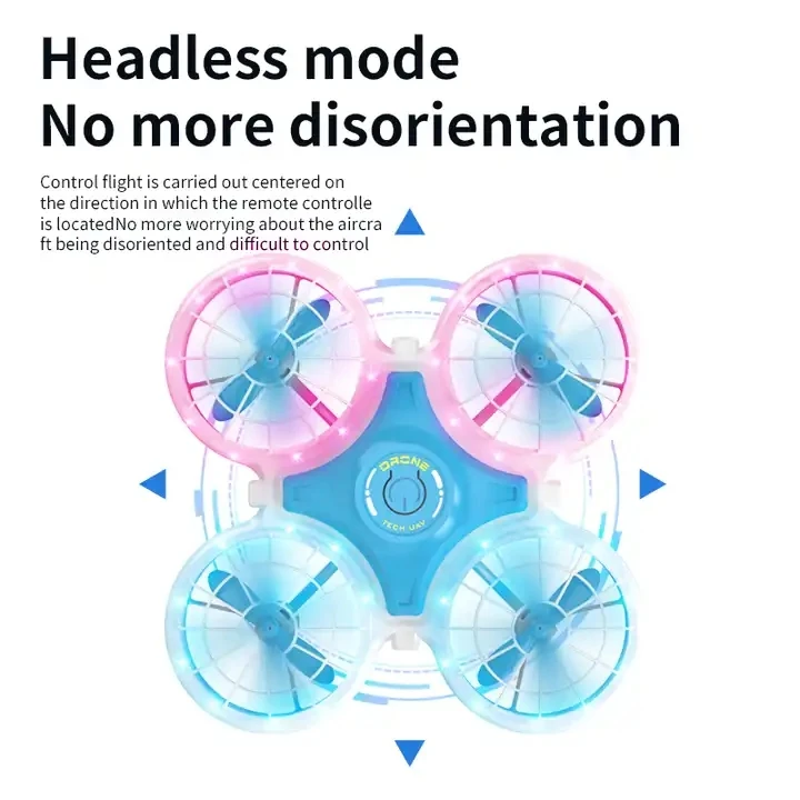 2.4GHz New Colorful LED Lights up Small Drone with Controller for Training Beginners