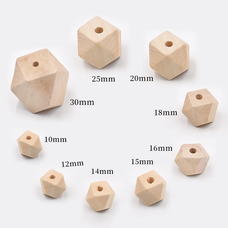  Eco Friendly Natural Colored 8Mm 25Mm Wooden Beads For