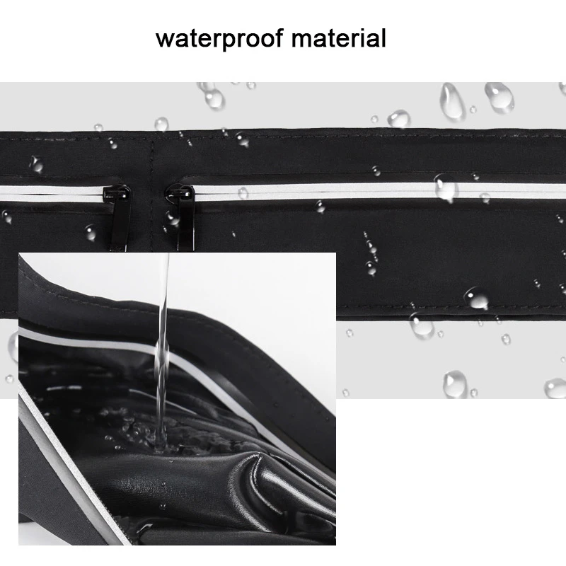 Waterproof Running Jogging Cycling Sport Men Three Pockets Fanny Pack Belt Bag Waist Pouch with Adjustable Strap